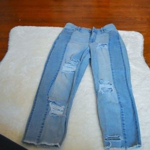 Hollister High Waisted Distressed Boyfriend Jeans